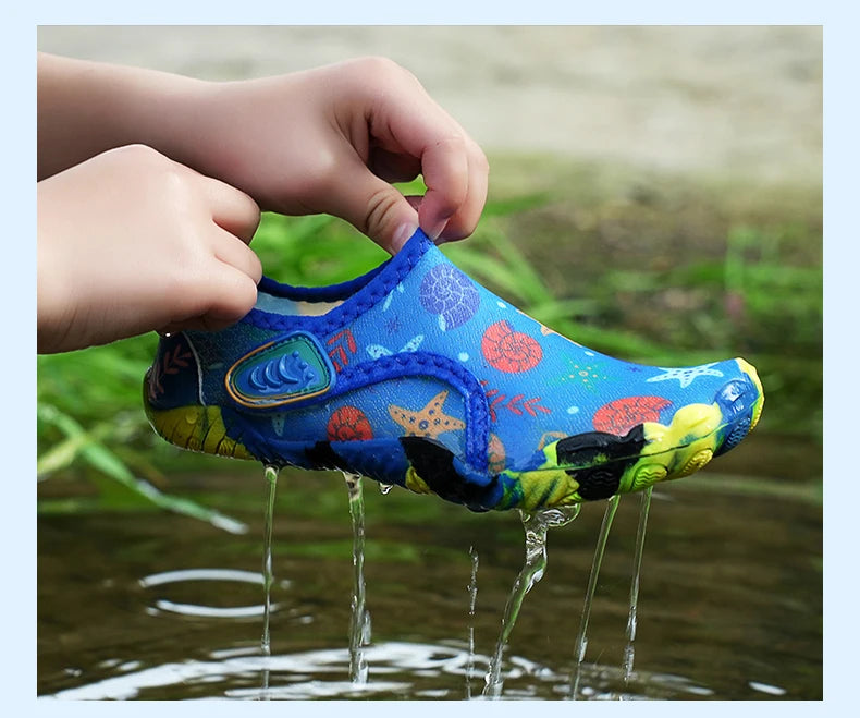 Kids Parent-Child Barefoot Water Shoes, Quick Dry Breathable Non-Slip Rubber Sole Aqua Socks for Beach Camping Hiking, Lightweig