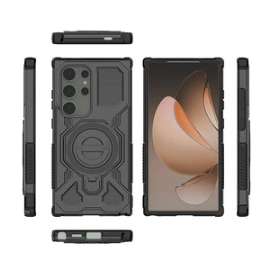 magnetic anti-drop case for Samsung Galaxy S25–S26 & A Series. Wireless charging support with holder stand