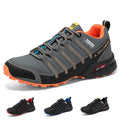 Men's waterproof hiking shoes with leather upper, TPR outsole, and lace-up closure in multiple colors