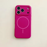 Pink phone case with a circular design on a beige background