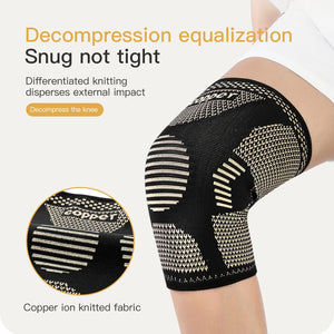 Copper infused knee compression sleeve for sports and daily knee support