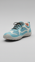 Barefoot walking shoe with engineered mesh